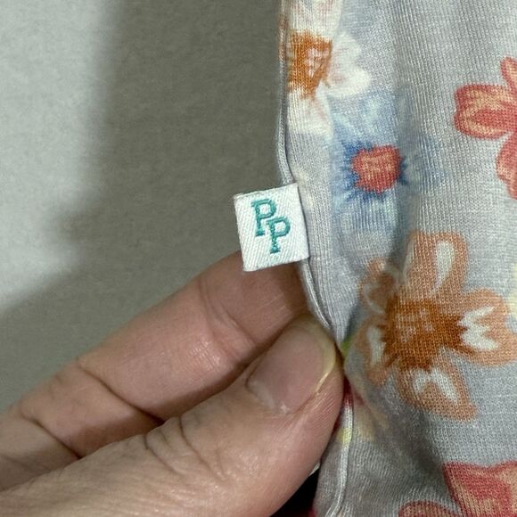 Posh Peanut Carissa Purple Floral Ruffle Sleeve Bamboo Henley T-Shirt Girl's 5T - Picture 7 of 7